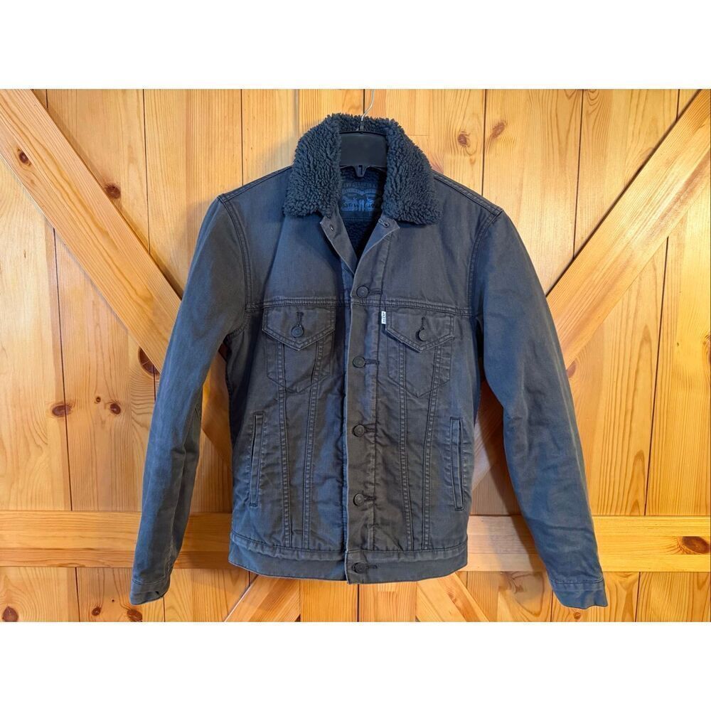 Levi's Women's Original Sherpa Lined Trucker Jean Jacket Black Size XS (6744)